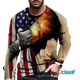 Mens Unisex T shirt Graphic Prints American Flag 3D Print