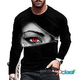 Mens Unisex T shirt Graphic Prints Eye 3D Print Crew Neck