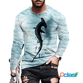Mens Unisex T shirt Graphic Prints Fish 3D Print Crew Neck