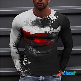 Mens Unisex T shirt Graphic Prints Mouth 3D Print Crew Neck