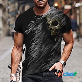 Mens Unisex T shirt Graphic Prints Skull 3D Print Crew Neck