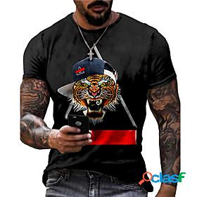 Mens Unisex T shirt Graphic Prints Tiger Animal 3D Print