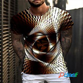Mens Unisex T shirt Optical Illusion Geometric Graphic