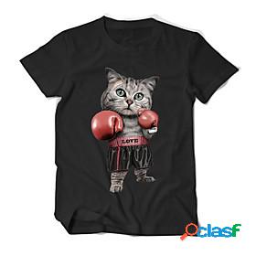 Men's Unisex Tee T shirt Shirt Cat Graphic Animal 3D Print