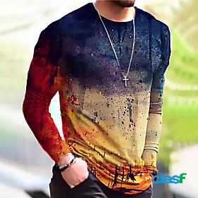 Mens Unisex Tee T shirt Shirt Color Block Graphic Prints 3D