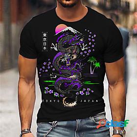 Mens Unisex Tee T shirt Shirt Dragon Graphic Prints Asian