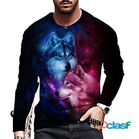 Men's Unisex Tee T shirt Shirt Graphic Prints Wolf 3D Print