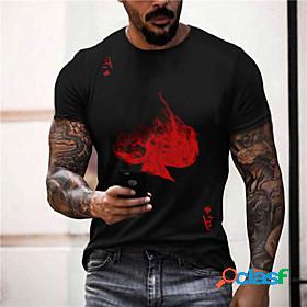 Mens Unisex Tee T shirt Shirt Poker Letter 3D Print Crew