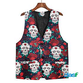 Mens Vest Letter Print Casual Sleeveless Tops Elegant Black