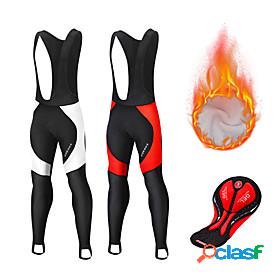 Mens Winter Cycling Pants Cycling Bib Tights Fleece Silicone