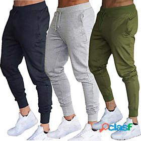 Mens Yoga Pants Pants Bottoms Side Pockets Elastic Waistband