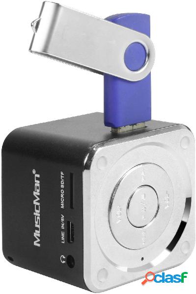 Mini altoparlante Technaxx MusicMan Mini AUX, SD, USB Nero