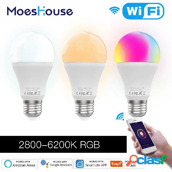 MoesHouse 9W E27 WiFi Smart LED Lampadina RGB C + W