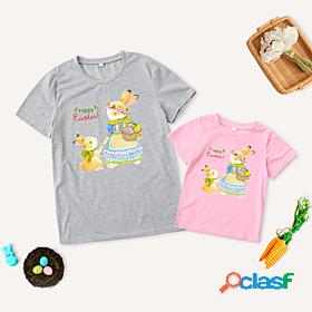 Mommy and Me Easter T shirt Tops Daily Floral Bunny Print