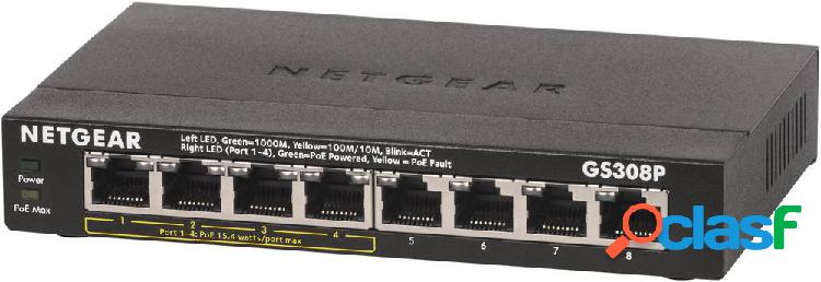 NETGEAR GS308P Switch di rete 8 Porte 1 GBit/s Funzione PoE