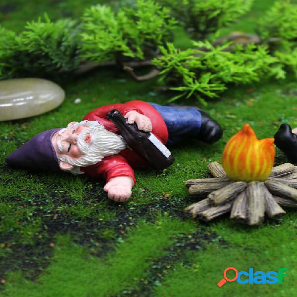 Nani Divertenti Miniature Fata Giardino Pipì Ubriaco Gnomo