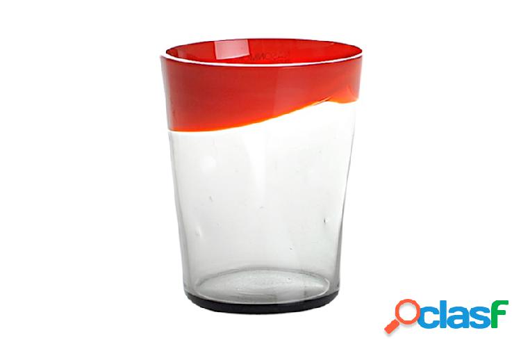 Nasonmoretti Bicchiere acqua Dandy vetro di Murano corallo