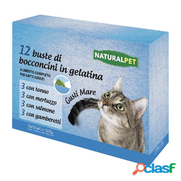 Naturalpet Cat Adult Gusti Mare, bocconcini in gelatina, con