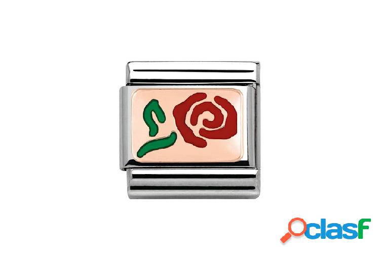 Nomination Rosa Rossa Composable acciaio acciaio rosa rosso