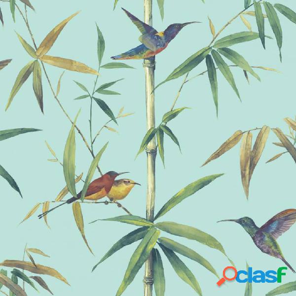Noordwand Carta da Parati Kolibri and Bamboo Turchese