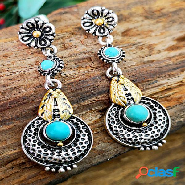 Orecchini vintage da donna con turchese placcato argento 925