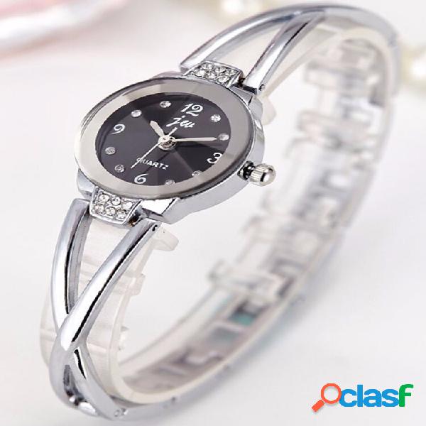 Orologio da polso al quarzo moda oro argento cinturino in