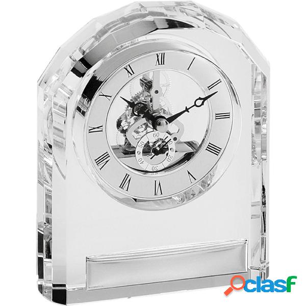 Orologio in Cristallo moderno con fascia argento 12,5xh16 cm