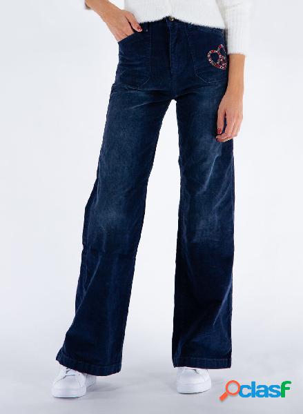 PANTALONE GAMBA LARGA VELLUTO