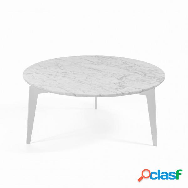 PEZZANI - Tavolino rotondo in metallo e marmo, acquista con