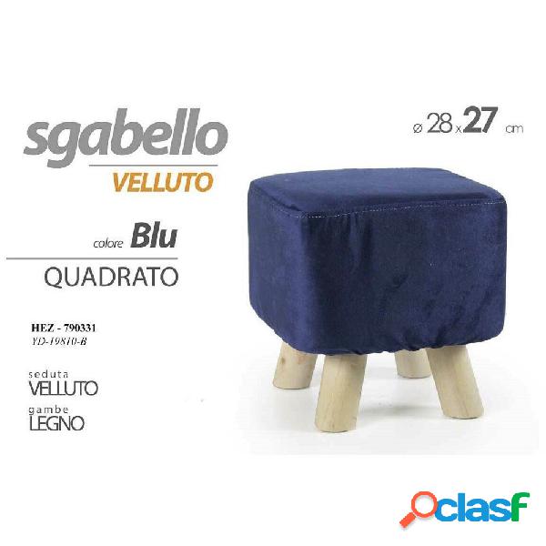 POUF SGABELLO VELLUTO COLORE BLU ROSSO VERDE QUADRATO TONDO