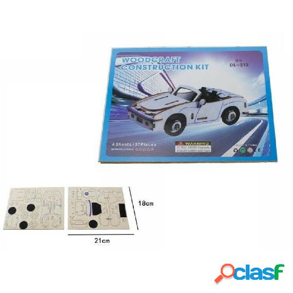 PUZZLE 3D LEGNO AUTO DL-213 MODELLINO MODELLISMO COLLEZIONE