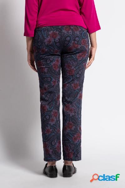 Pantaloni Mandy, design con rose, cinque tasche, taglio