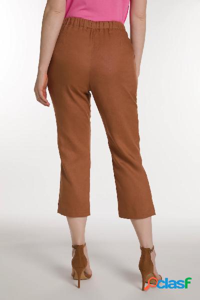 Pantaloni a 3/4 di lino con cintura comfort, taglio della