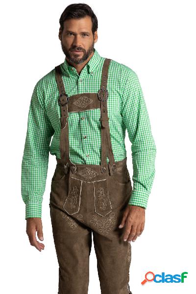 Pantaloni a 3/4 in stile Tracht di pelle di suino con ricami