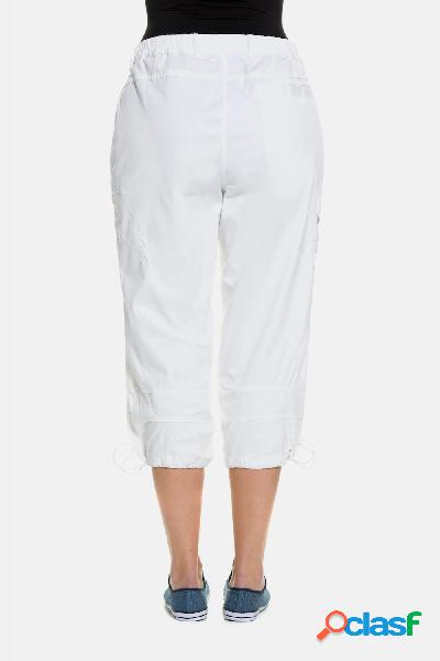 Pantaloni a 7/8, cargo look, cintura comoda, Donna, Grigio,