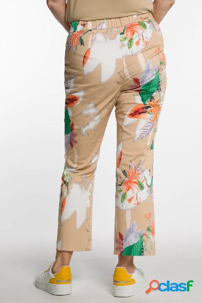 Pantaloni boot cut a 7/8 con fiori, taglio della gamba