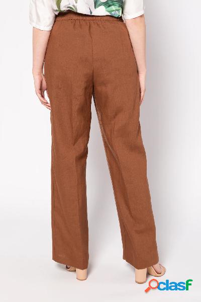Pantaloni di lino Mary, taglio della gamba ampio, cintura