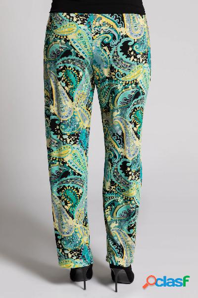 Pantaloni di tessuto fluente, design Paisley, taglio della