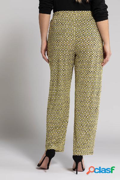 Pantaloni di tessuto fluente, design minimalista a rombi,
