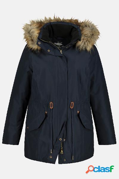 Parka, idrorepellente, dettagli in similpelle, cappuccio con