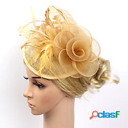 Pelle / A rete fascinators / Fiori / Copricapo con Fantasia