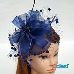 Pelle / A rete fascinators / Fiori / berretto con Con Piume