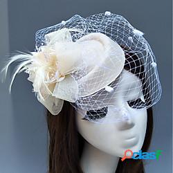 Pelle / A rete fascinators / berretto / Copricapo con Piume