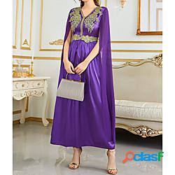 Per donna Abito linea A Vestito maxi Viola Manica lunga