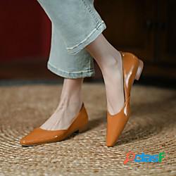 Per donna Ballerine Tacco grosso Appuntite Elegante