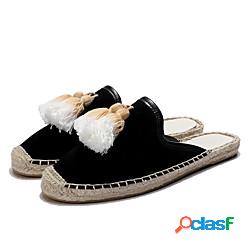 Per donna Ciabatte Espadrillas Mules mocassini Nappa Piatto