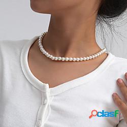 Per donna Collana Elegante Di tendenza Perle finte Bianco 52