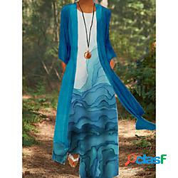 Per donna Vestito due pezzi Vestito maxi Blu Viola Blu Reale