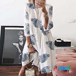 Per donna Vestito svasato Abito al ginocchio Blu Bianco Rosa