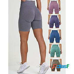 Per donna Vita alta Pantaloncini da yoga Senza cuciture